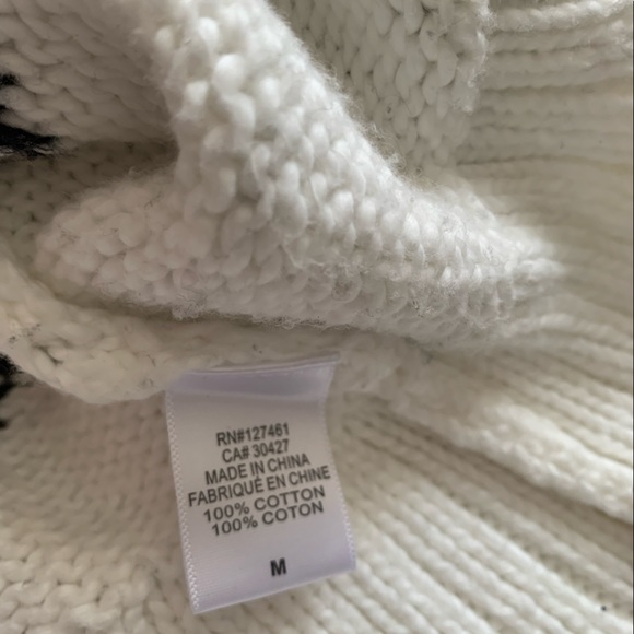 Wildfox palmetto sweater white with black hearts distressed knit sz medium - Picture 12 of 13